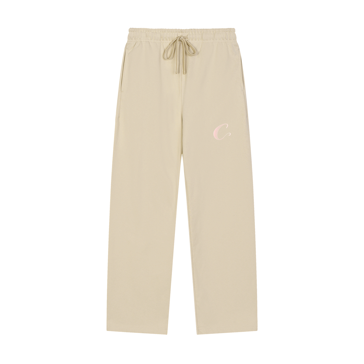 C - Solid Color Baggy straight leg Sweatpants