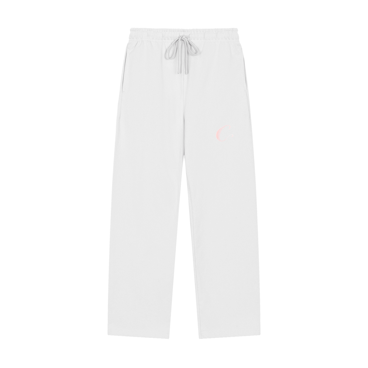 C - Solid Color Baggy straight leg Sweatpants