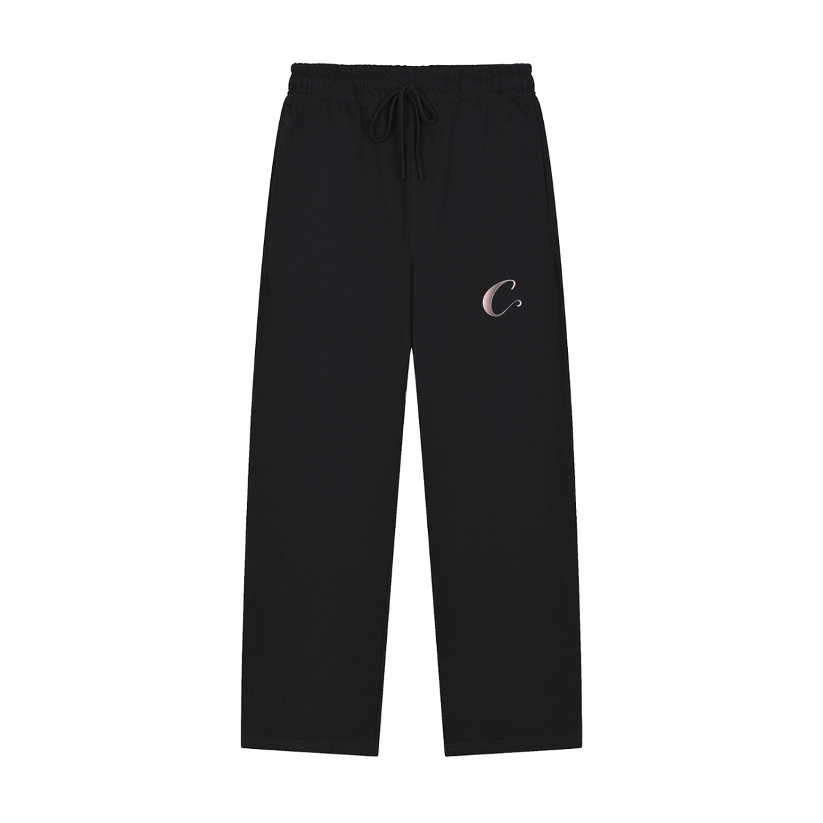 C - Solid Color Baggy straight leg Sweatpants