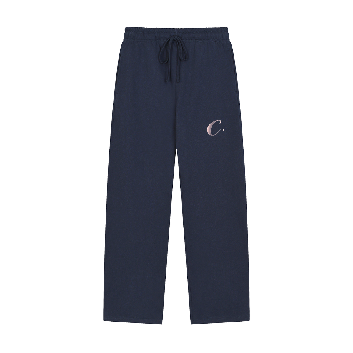 C - Solid Color Baggy straight leg Sweatpants