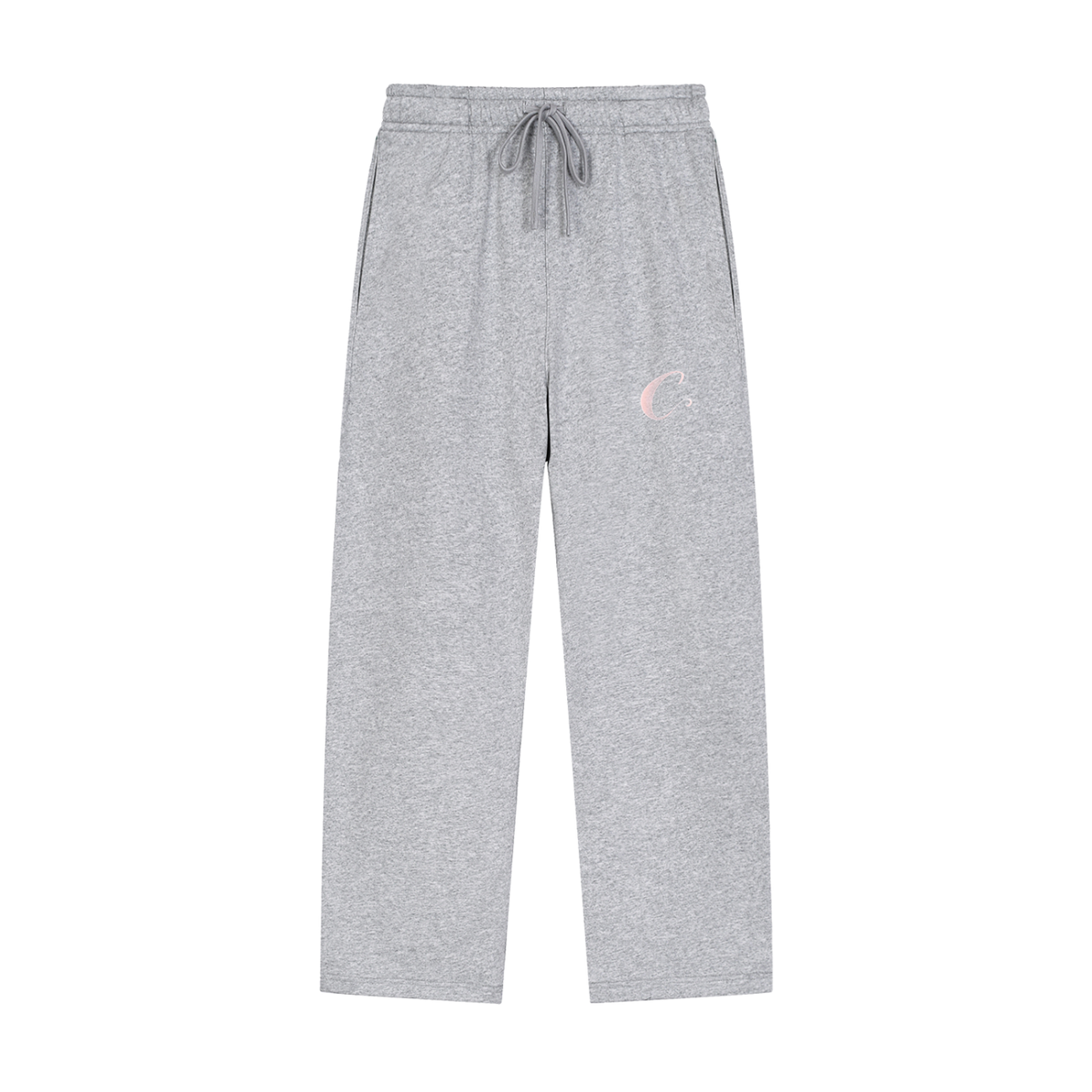 C - Solid Color Baggy straight leg Sweatpants